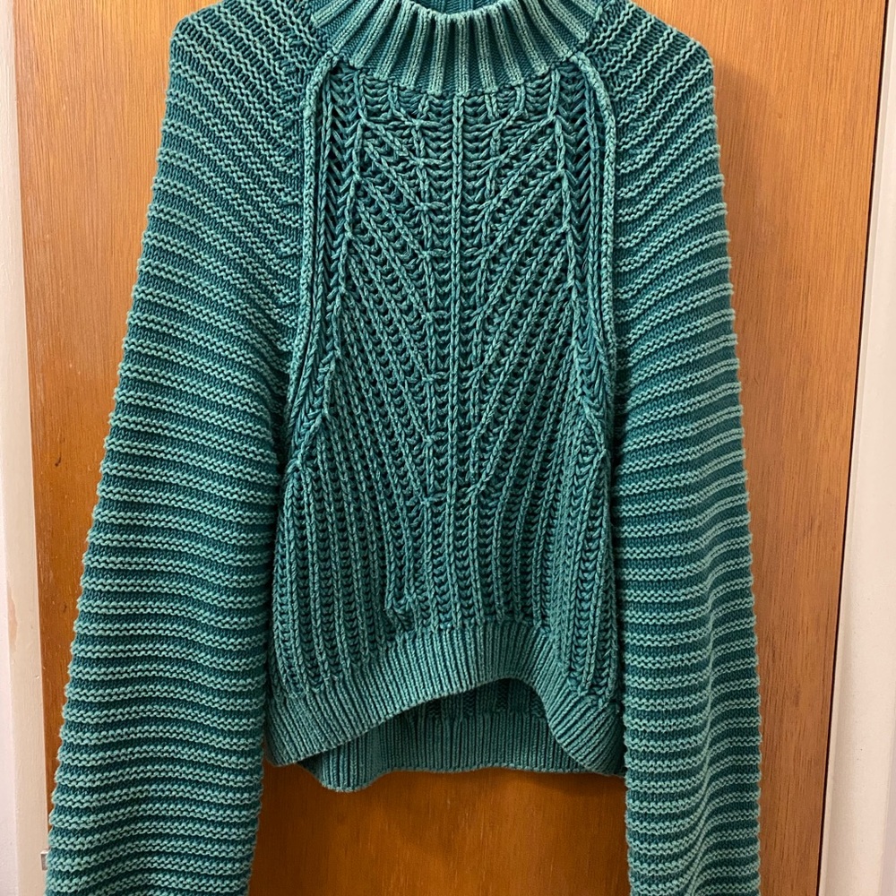 Free People Green Knit Sweater
